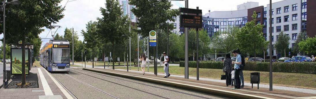 Straßenbahnanbindung Parkhaus Leipzig (Quelle: Stadt Leipzig)