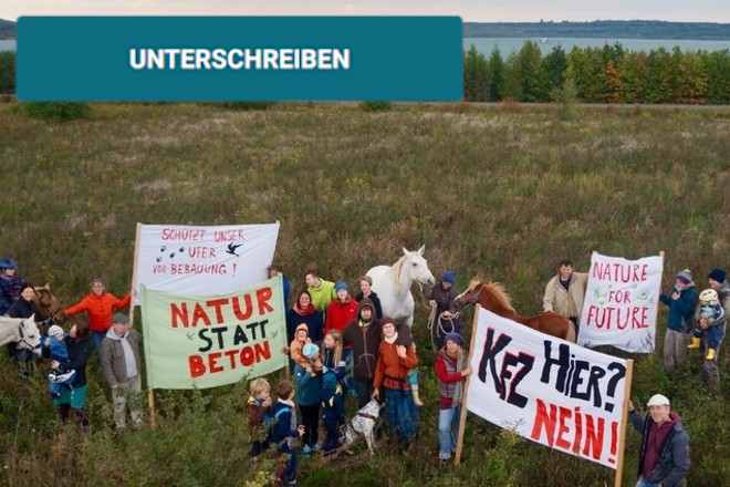 Screenshot von Petition: Andere Wege am Störmthaler See gehen - Kein Wegebau für Kfz!